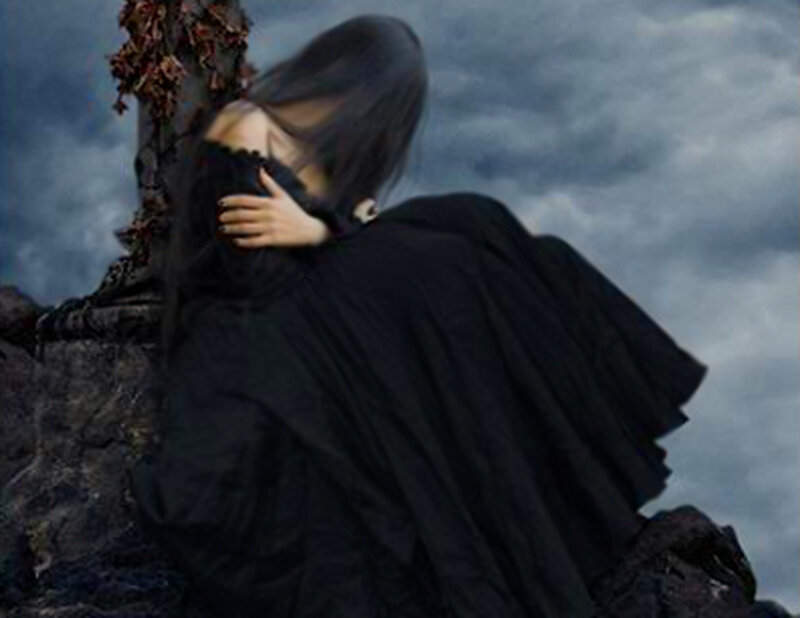 Person in Black Cloak — Dramatic