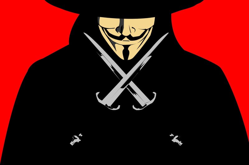 Person in Black Cloak — Dramatic, Vector Art, Mask