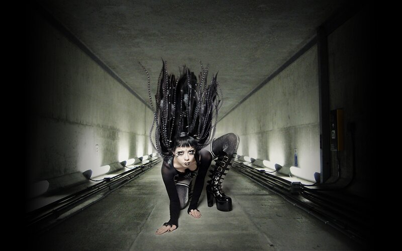 Person in Black Costume — Dramatic, Night