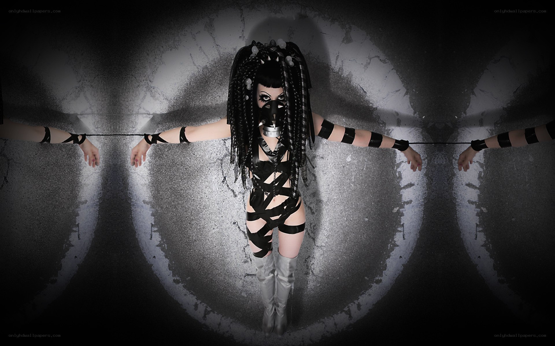 person in black costume
