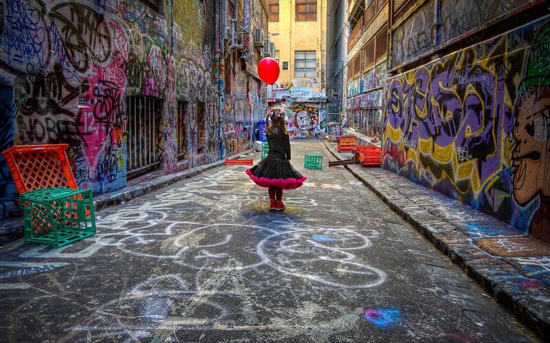 Person in Black Dress — Urban