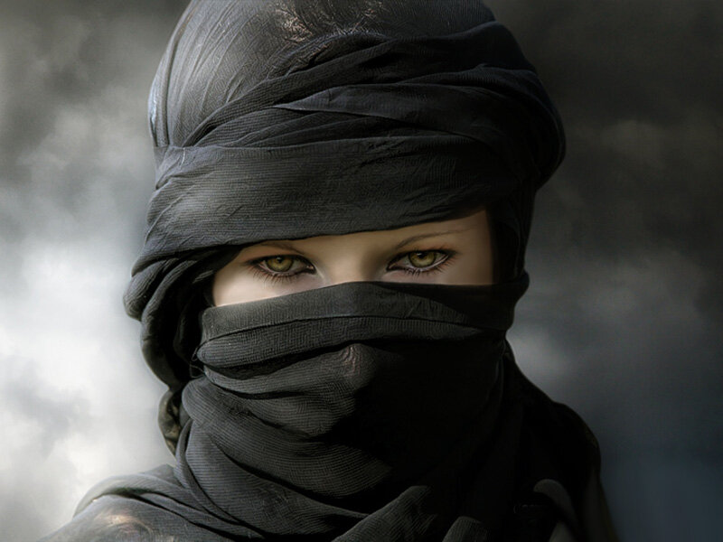 Person in Black Headwrap