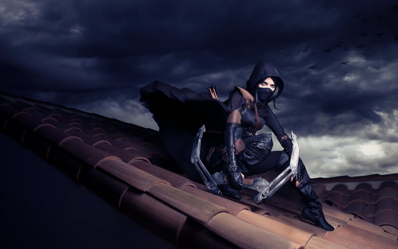 Person in Black Hooded Outfit — Dramatic, Night