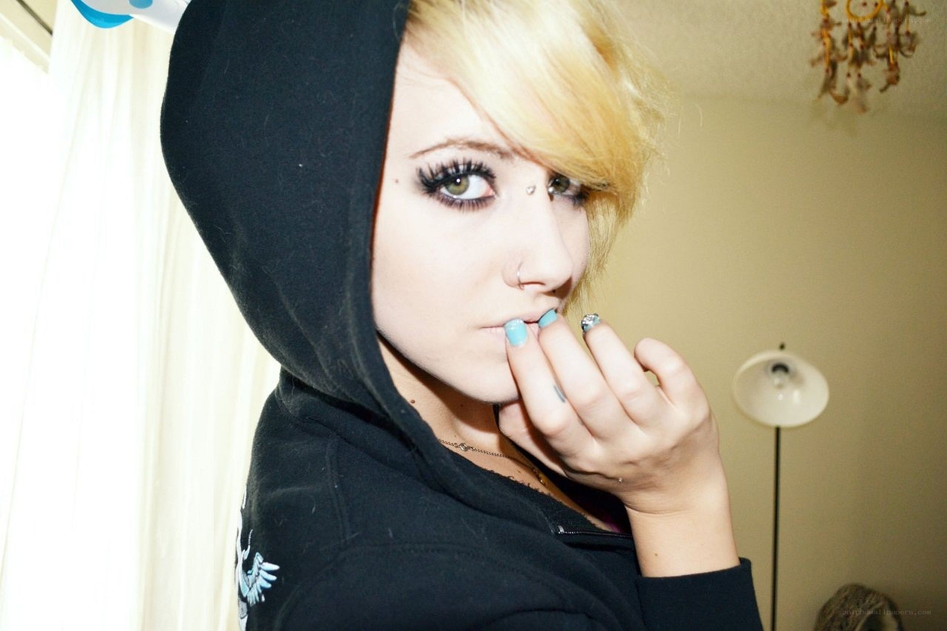 person in black hoodie