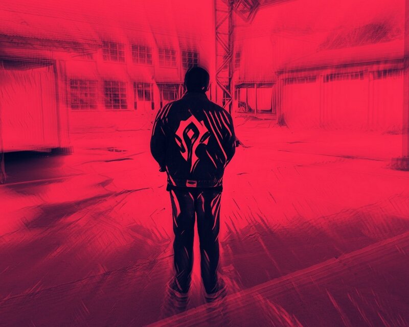 Person in Black Jacket — Red