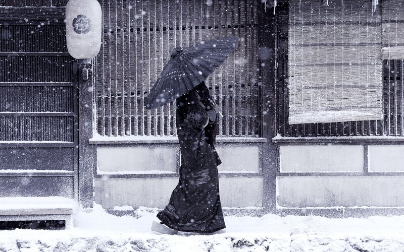 Person in Black Kimono