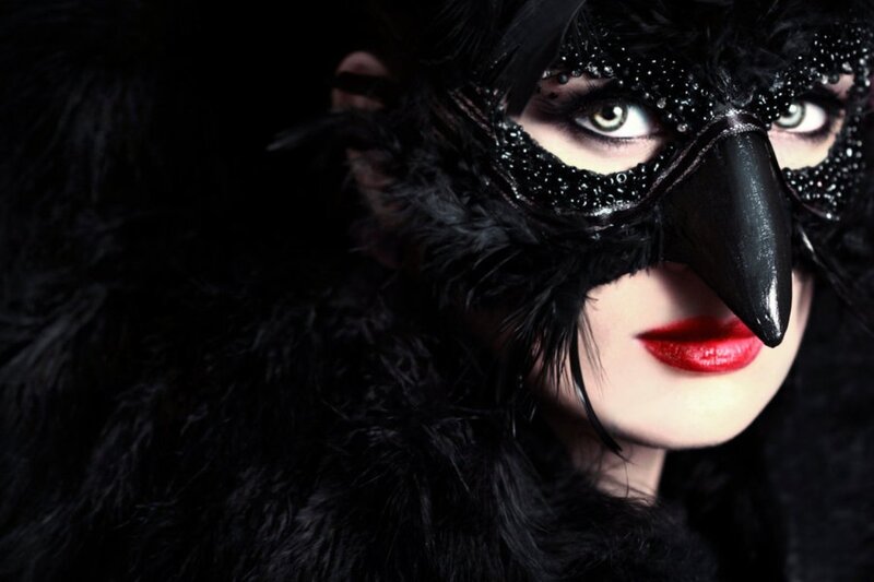 Person in Black Mask — Dramatic, Photograph