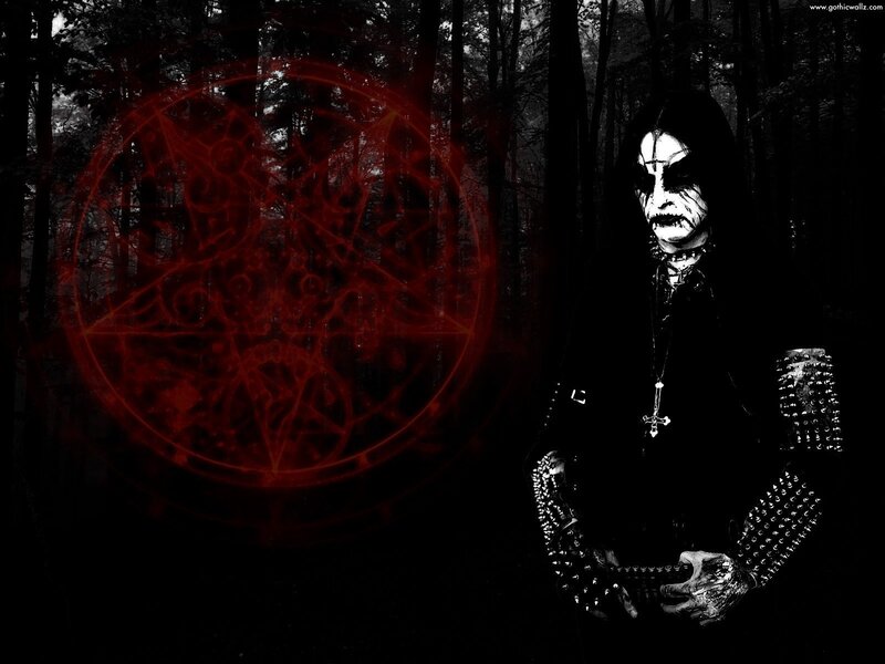 Person in Black Metal Makeup