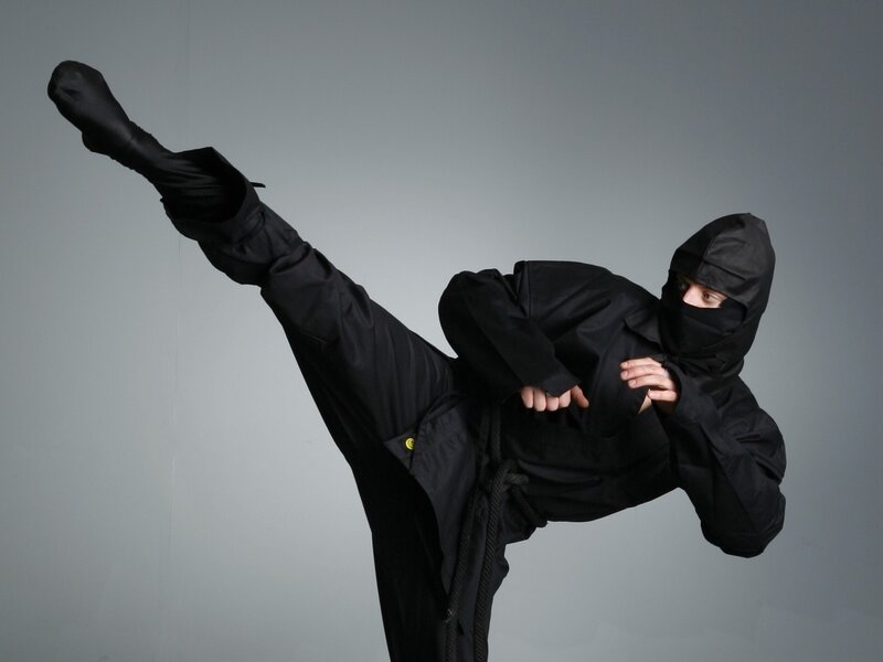 Person in Black Ninja Outfit — Dynamic