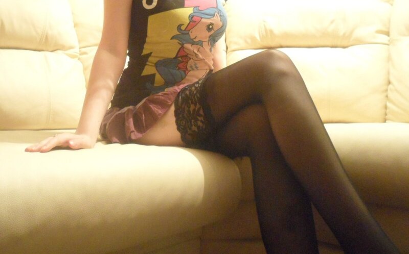 person in black stockings