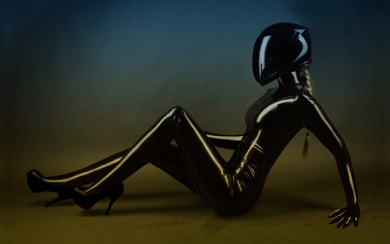 person in black suit and helmet