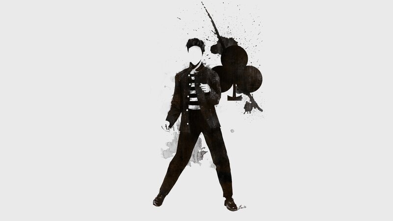 Person in Black Suit — Dramatic, Illustration