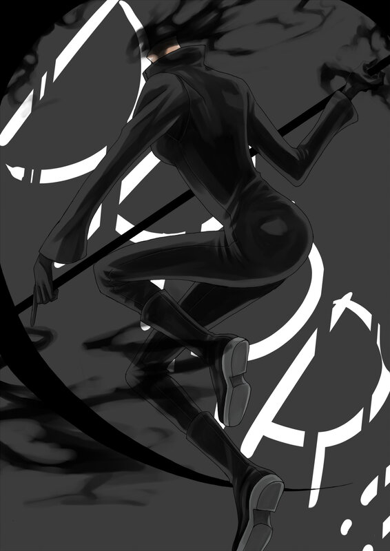 Person in Black Suit — Dramatic, Manga