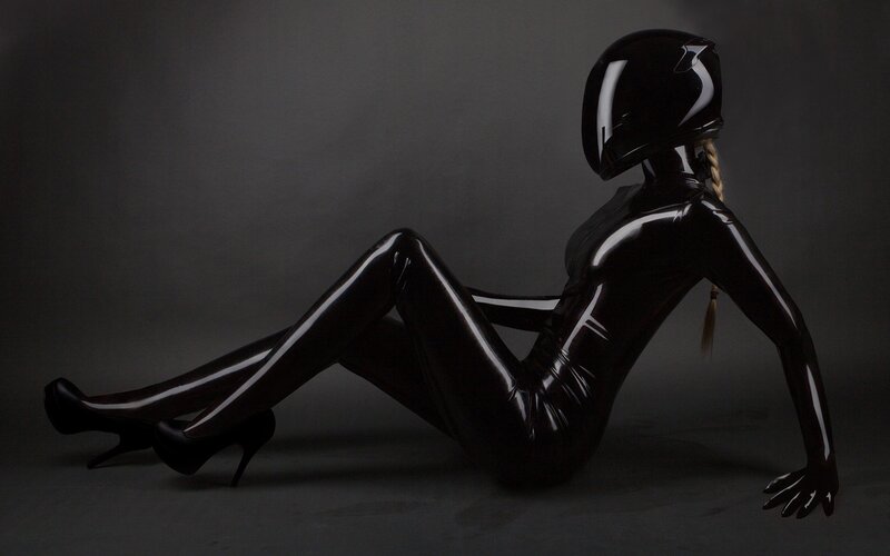 Person in Black Suit — Dramatic, Photograph, Helmet