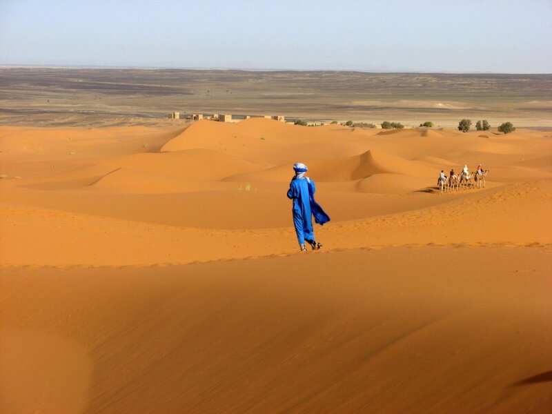 Person in Blue Robe — Orange