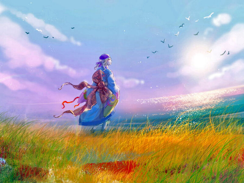 Person in Blue Robe — Serene