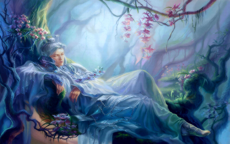 Person in Blue Robes