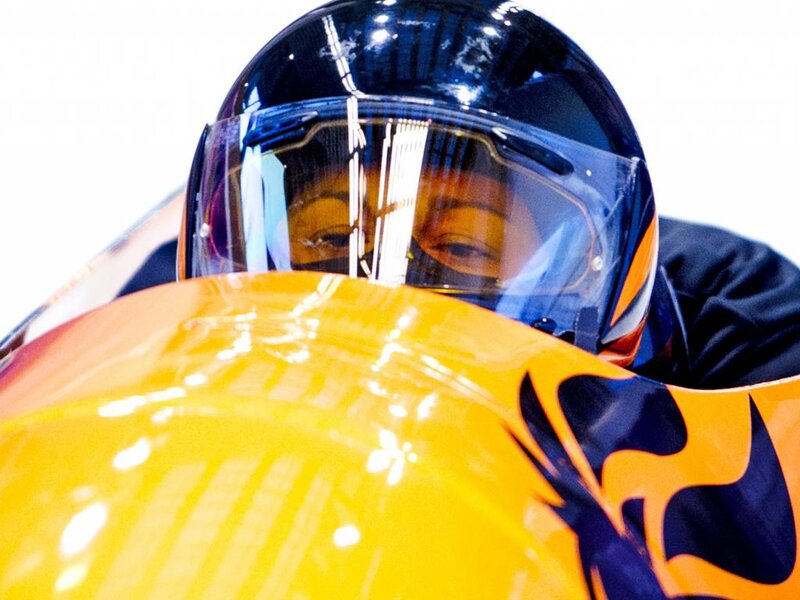 Person in Bobsled Helmet