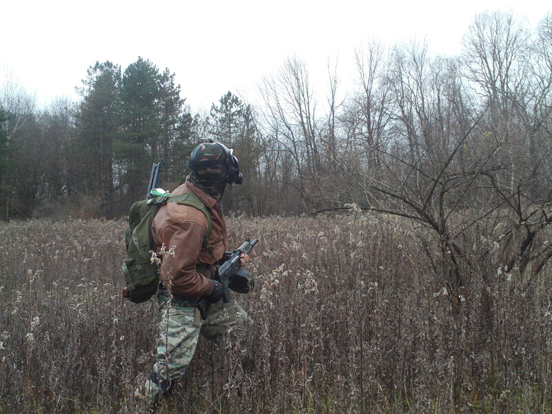 Person in camouflage gear