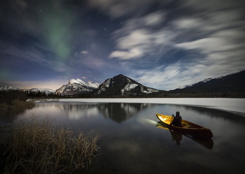 Person in Canoe — Dark Blue