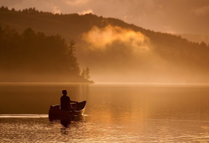 Person in Canoe — Orange
