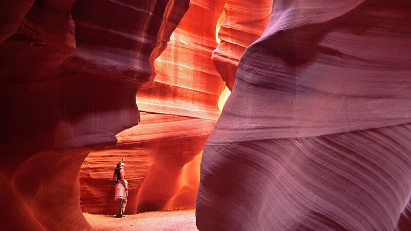 Person in Canyon — Red, Dramatic