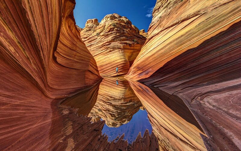 Person in Canyon — Red