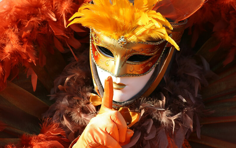Person in Carnival Mask — Gold