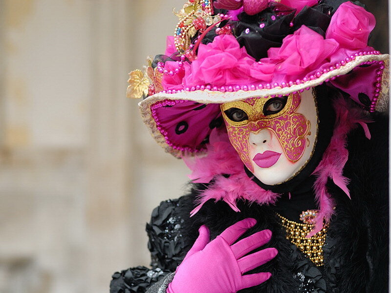 Person in Carnival Mask — Pink