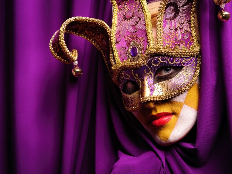 Person in Carnival Mask — Purple