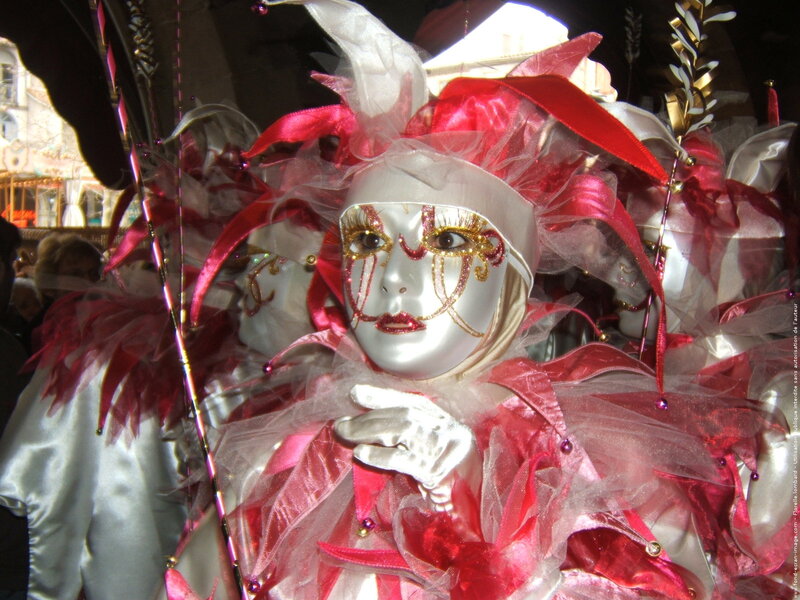 Person in Carnival Mask — Red