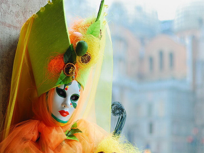 Person in Carnival Mask