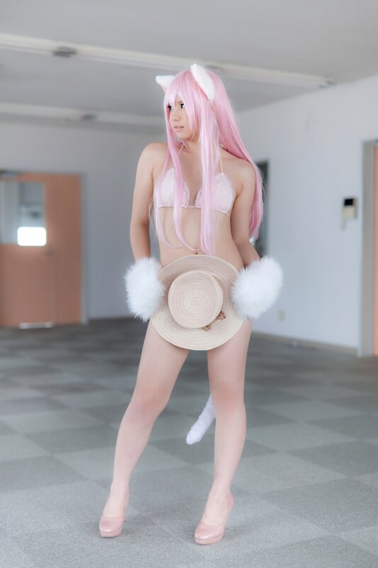 Person in Cat Costume — Pink, Neutral, Photograph