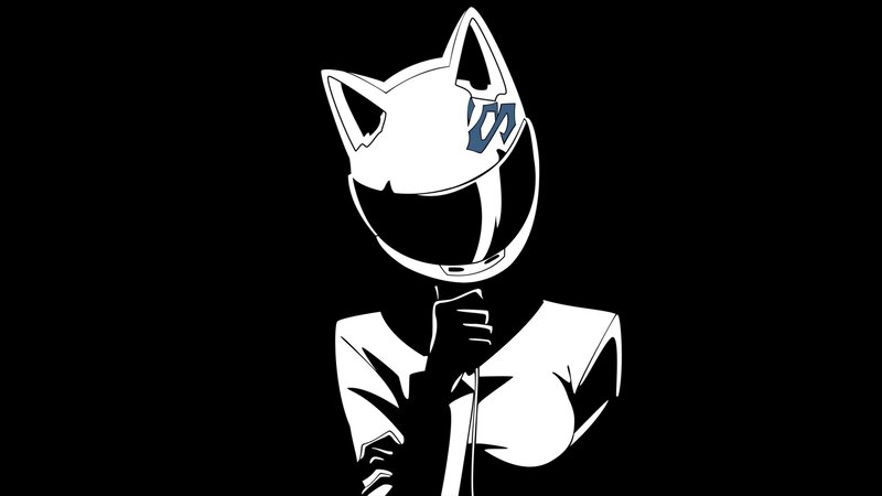 Person in Cat Helmet