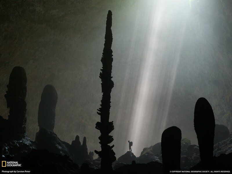 Person in Cave — Black, Dramatic