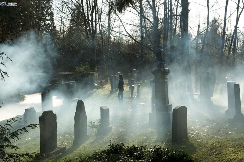 Person in Cemetery