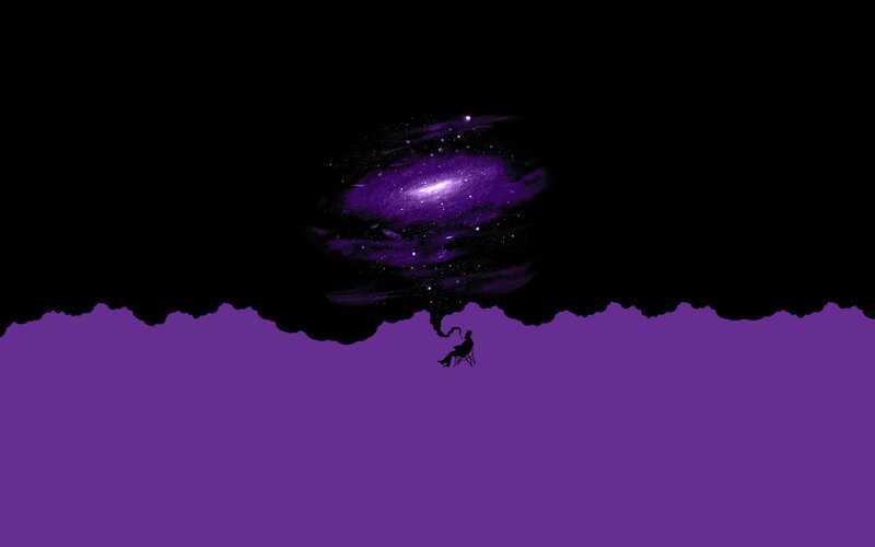 Person in Chair under Galaxy