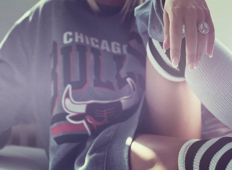 person in chicago bulls sweatshirt