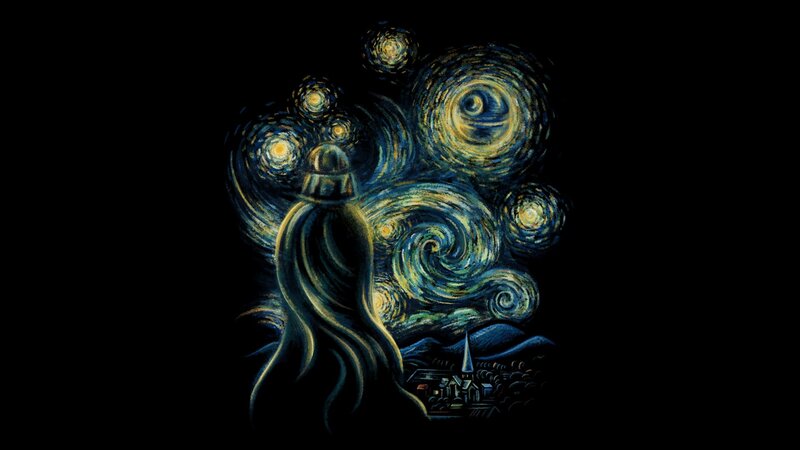 Person in Cloak under Stars