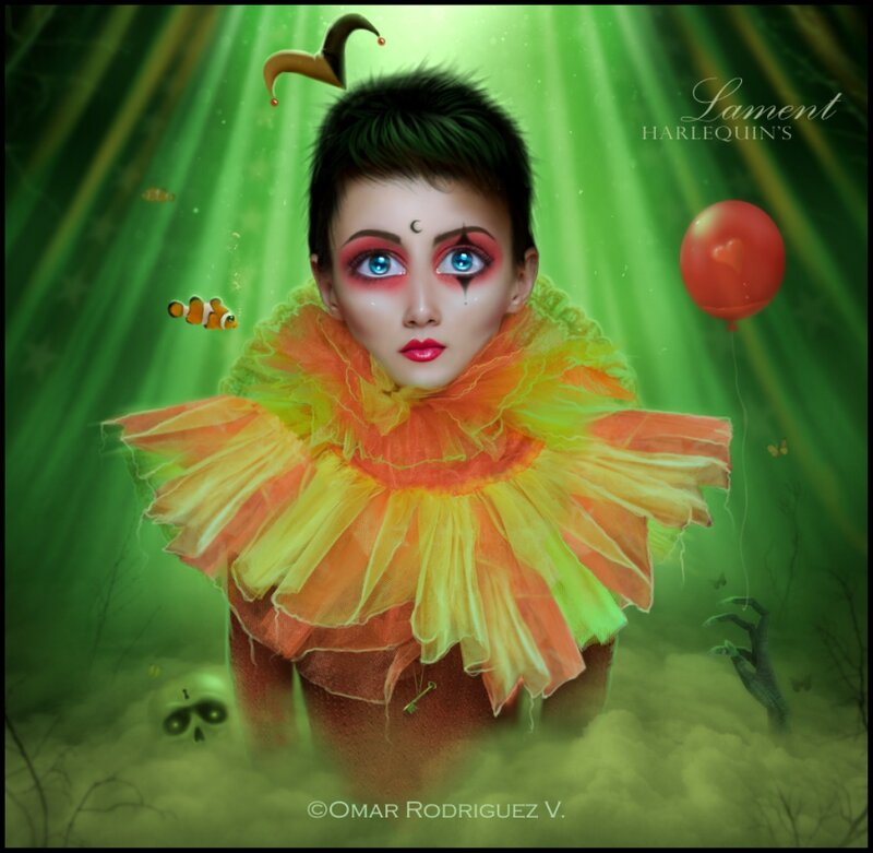 Person in Clown Makeup — Green, Dramatic