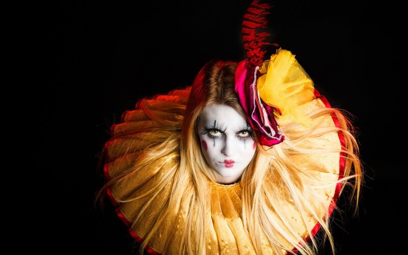Person in Clown Makeup — White