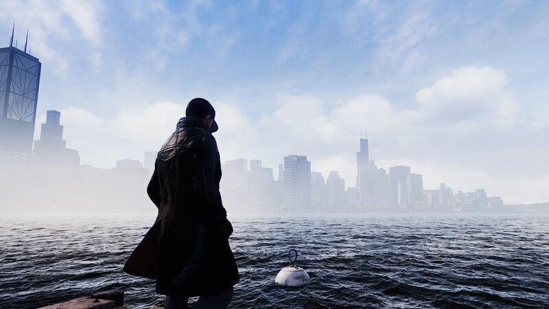 Person in Coat on Dock