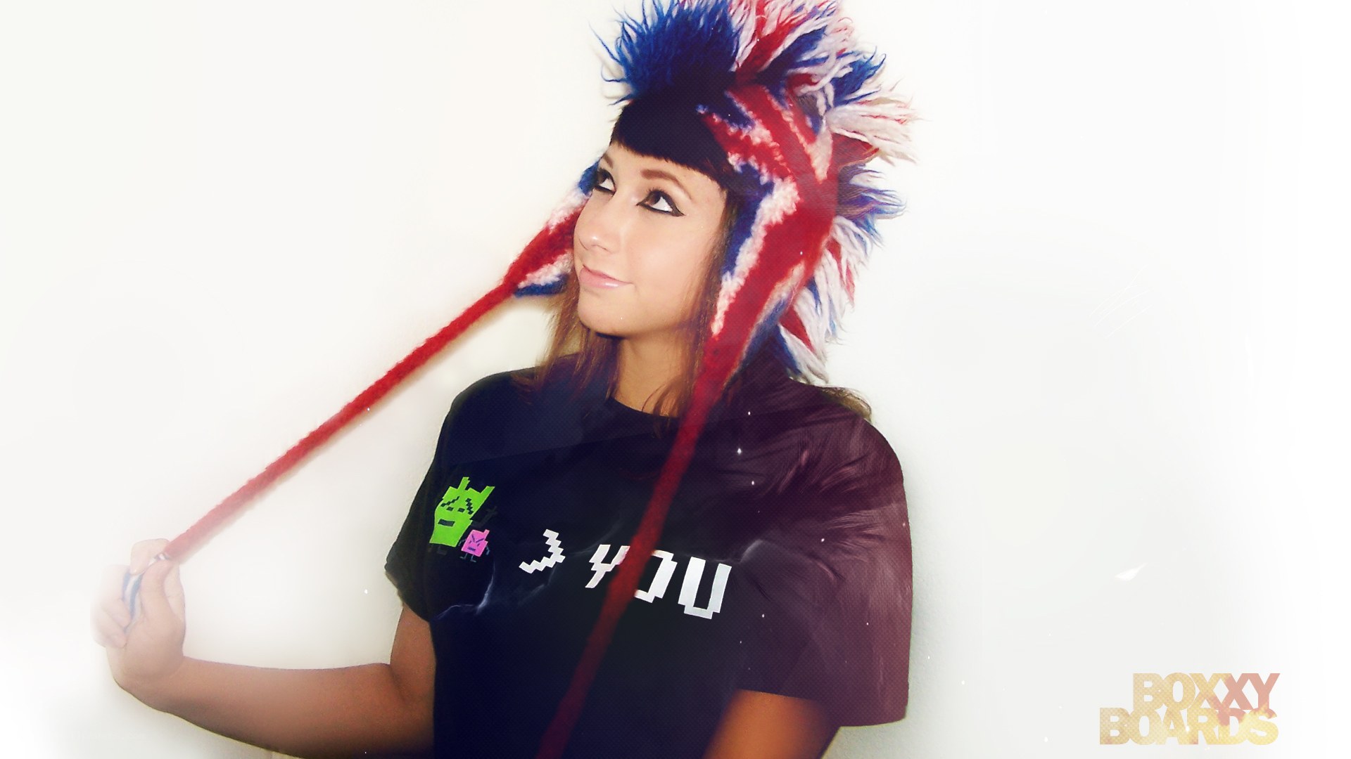 person in colorful hat