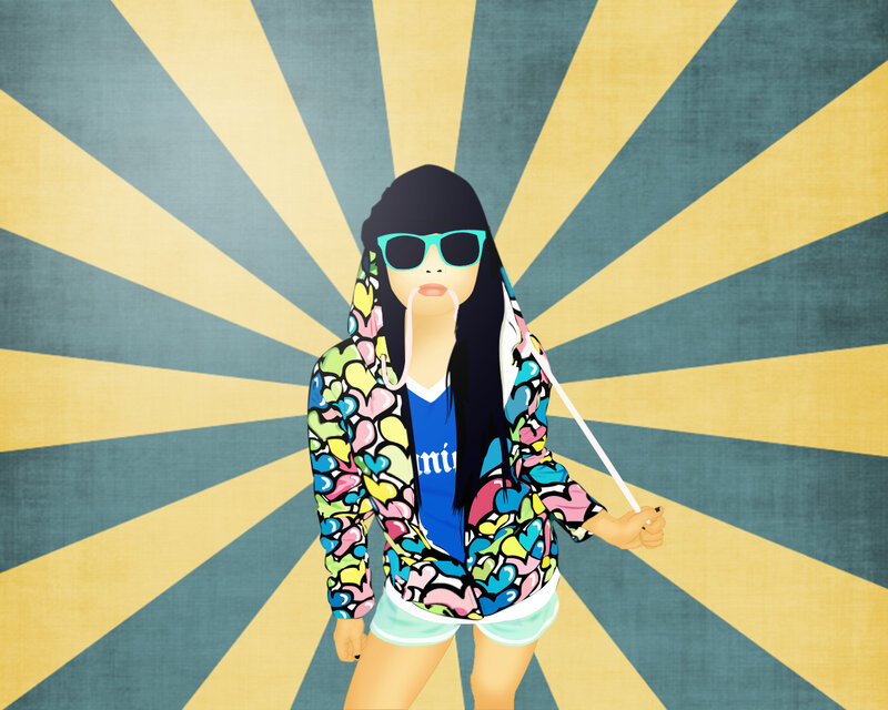 person in colorful hoodie