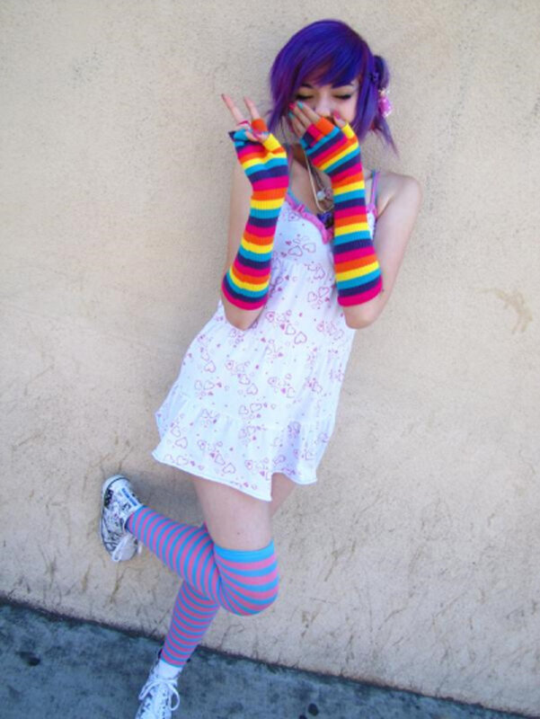 person in colorful outfit