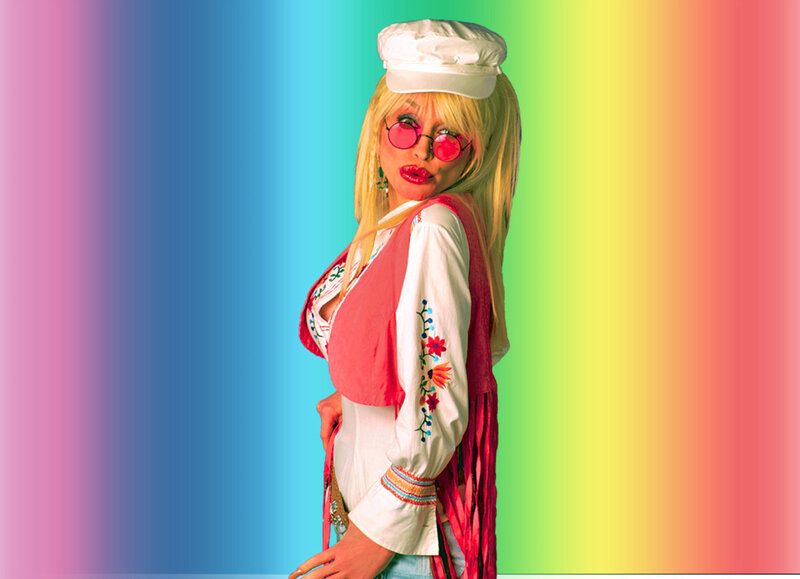 Person in Colorful Outfit — Blue