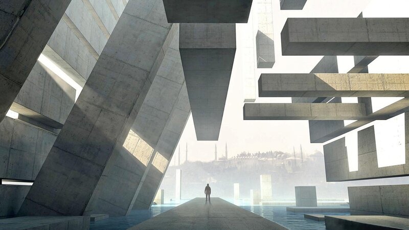 Person in Concrete Structure