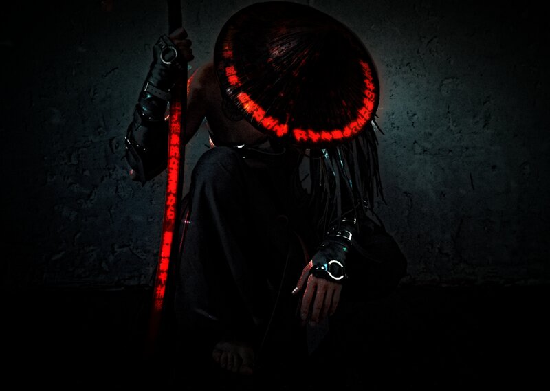 Person in Conical Hat — Black, Dark