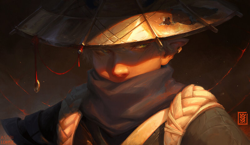 Person in Conical Hat — Brown, Dramatic