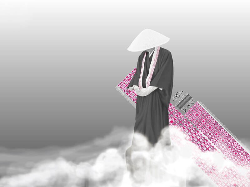 Person in Conical Hat — Gray, Serene